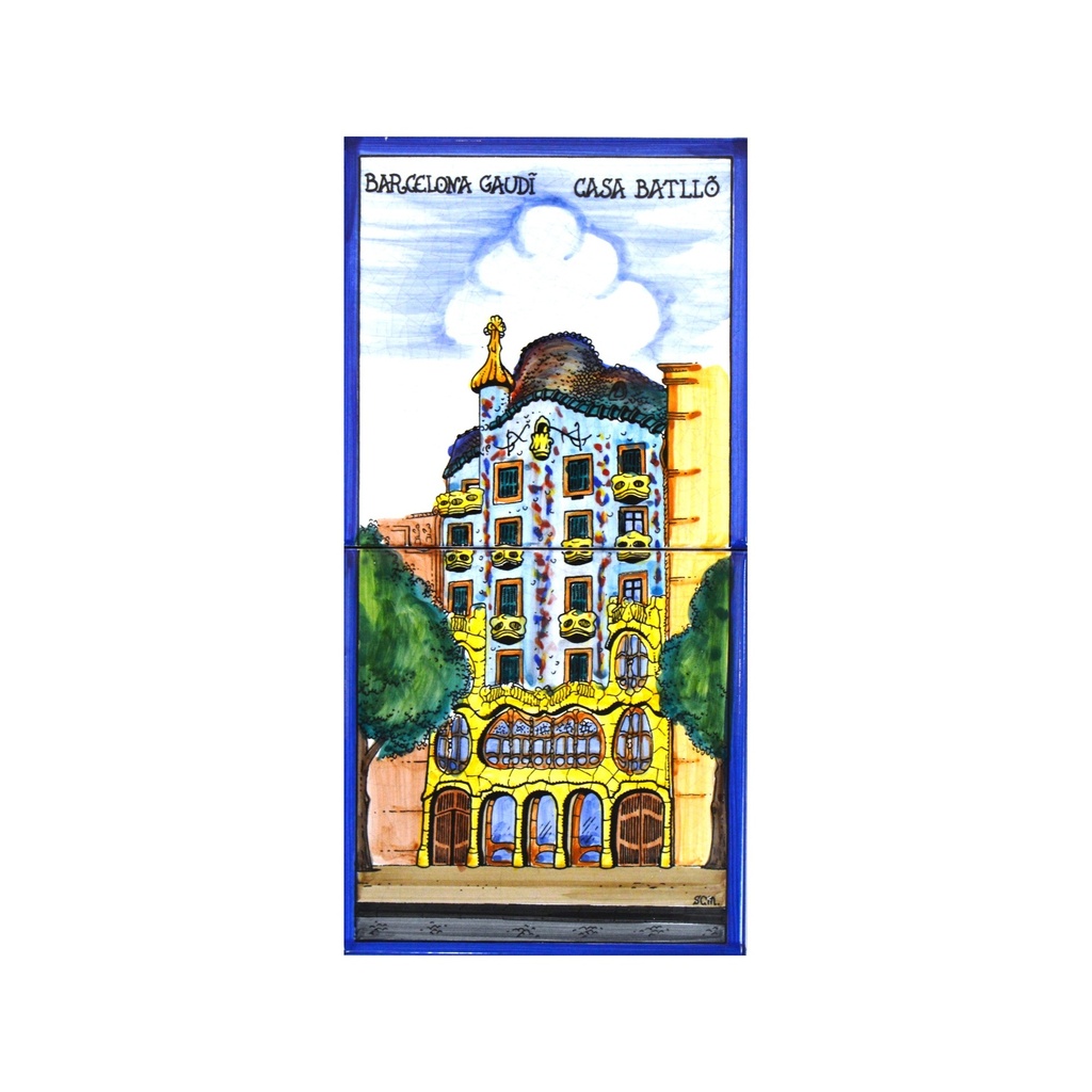 MURAL CASA BATLLÓ de céramique peint à la main. 15 cm x 30 cm. 