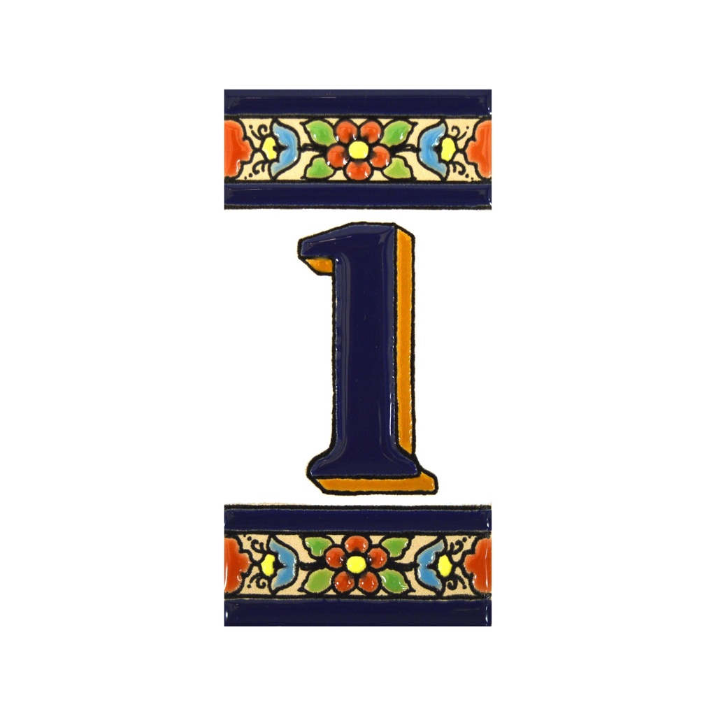 [A01456.1] Number 1 Tile – Flowers Collection (Medium)