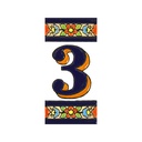 Numero 3 in Piastrella – Collezione Fiori (Medio)
