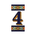 Numero 4 in Piastrella – Collezione Fiori (Medio)