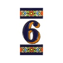 Numero 6 in Piastrella – Collezione Fiori (Medio)