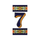 Numero 7 in Piastrella – Collezione Fiori (Medio)