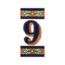 Numero 9 in Piastrella – Collezione Fiori (Medio)