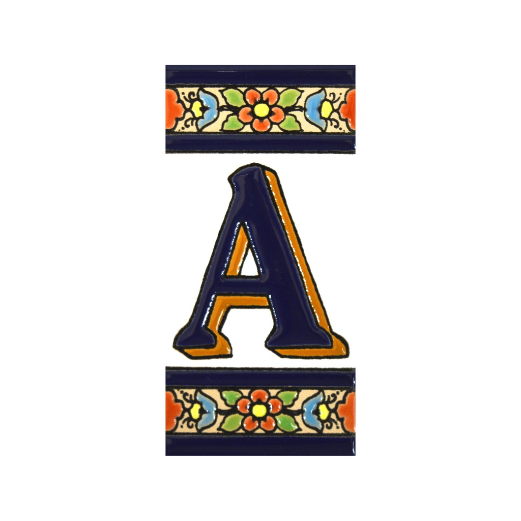 [A01456.A] Lettre A en Carreau – Collection Fleurs (Moyen)