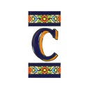 Letra C en Azulejo – Colección Flores Mediano