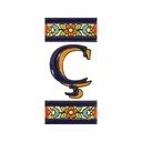 Letra Ç en Azulejo – Colección Flores Mediano