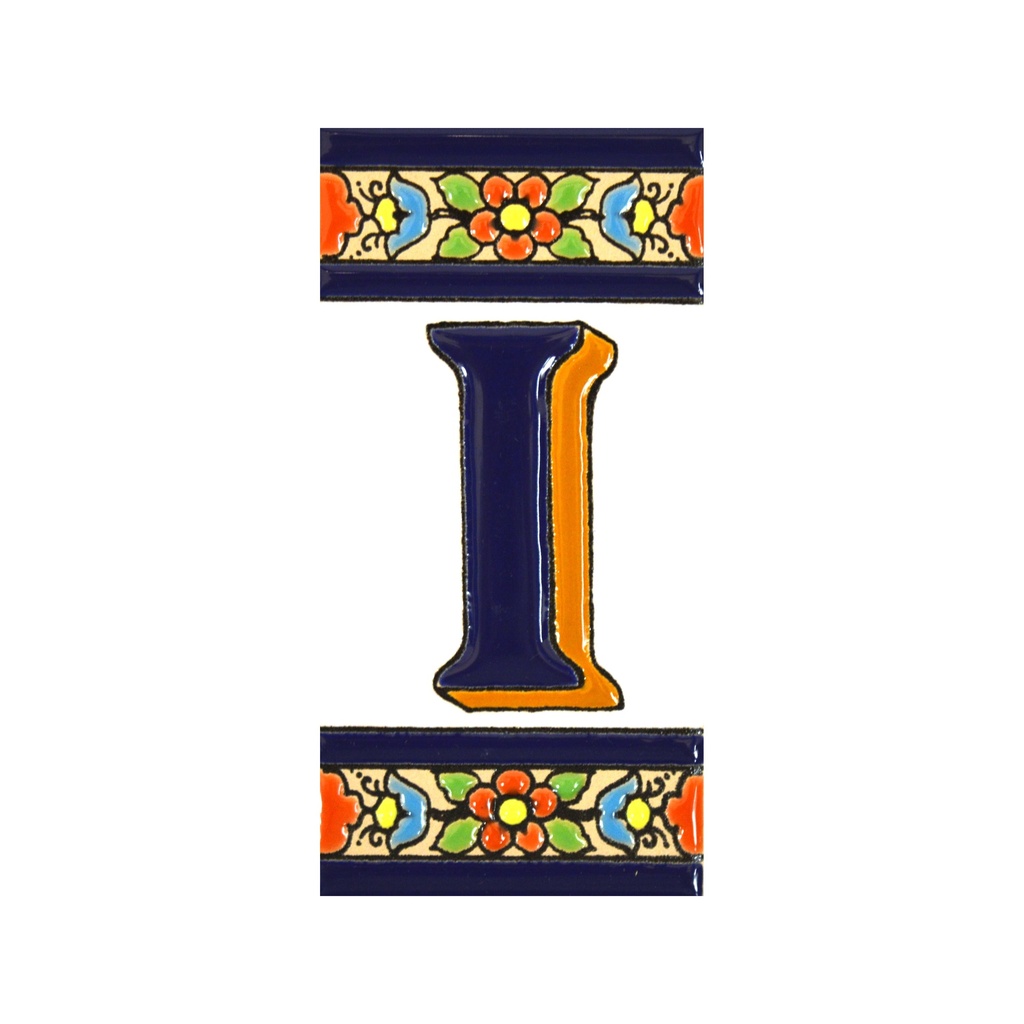 [A01456.I] Lettera I in Piastrella – Collezione Fiori (Medio)