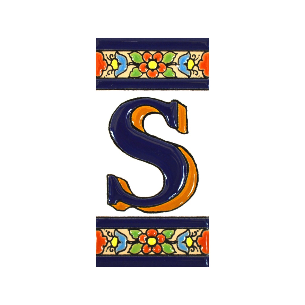 [A01456.S] Lettera S in Piastrella – Collezione Fiori (Medio)