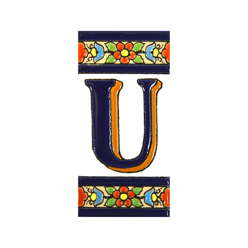 Lettera U in Piastrella – Collezione Fiori (Medio)