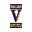 Letter V Tile – Flowers Collection (Medium)