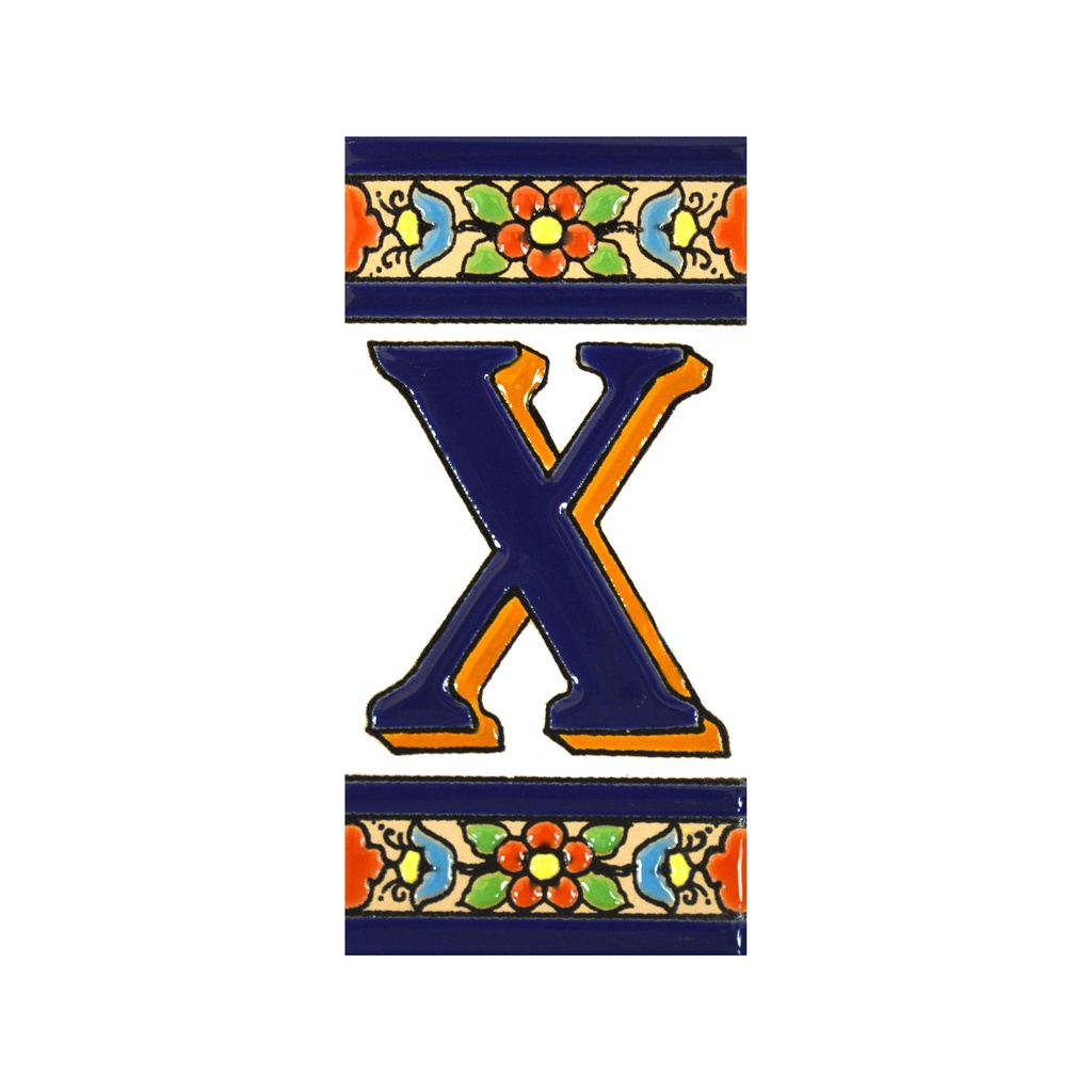 Lettre X en Carreau – Collection Fleurs (Moyen)