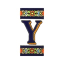 Letra Y en Azulejo – Colección Flores Mediano