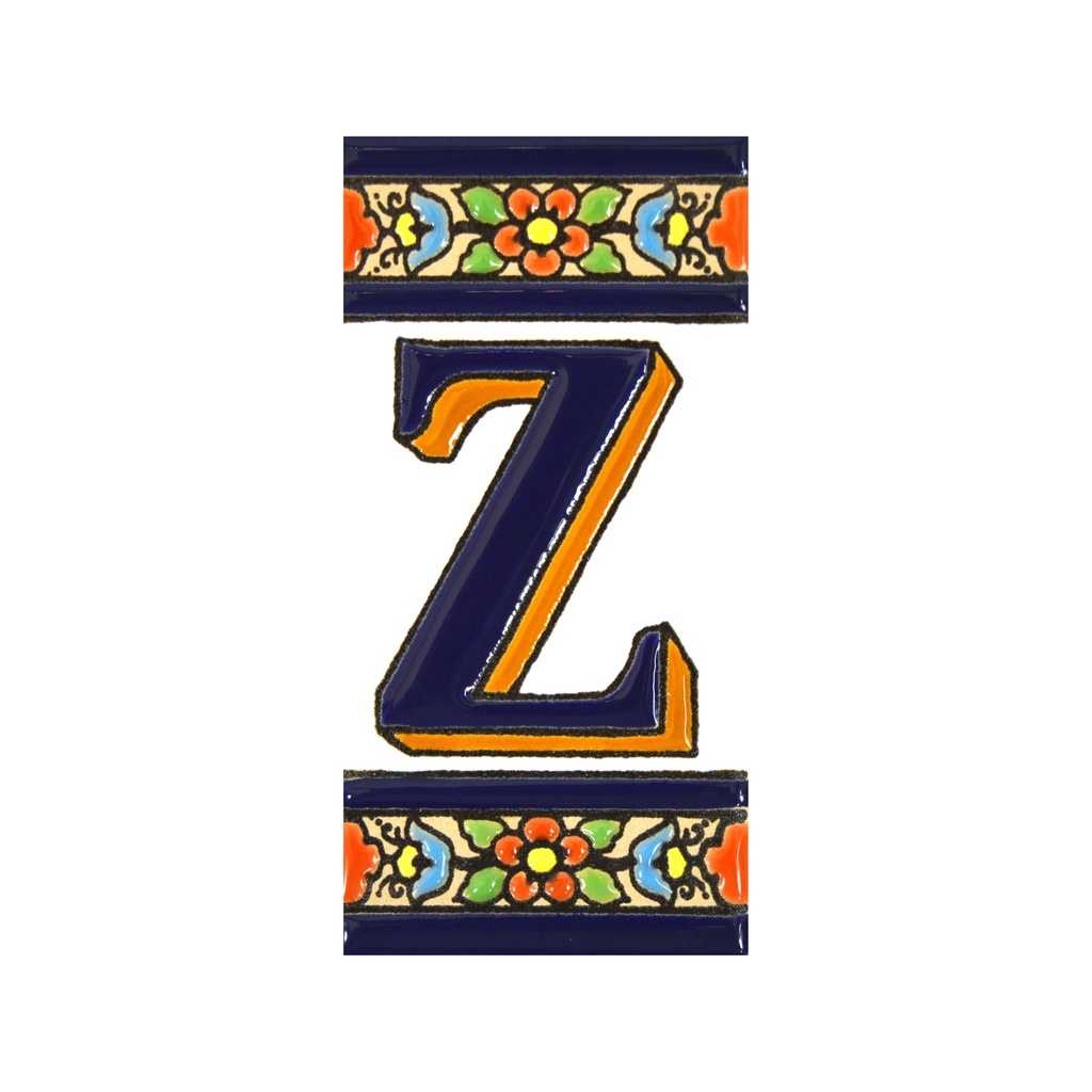 Letra Z en Azulejo – Colección Flores Mediano