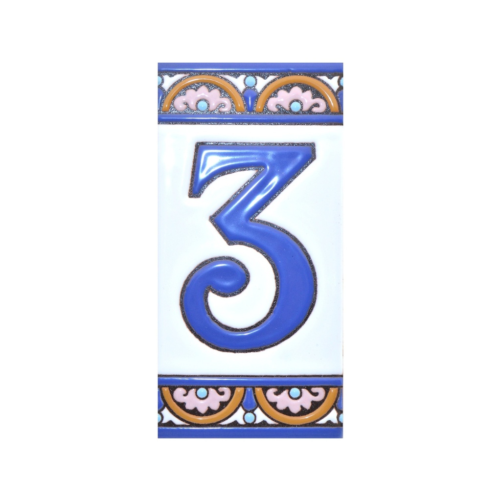 [A10168.3] Number 3 Tile – Arch Collection (Large)