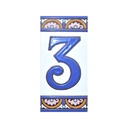 Número 3 en Azulejo – Colección Arco Grande