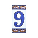 Número 9 en Azulejo – Colección Arco Grande