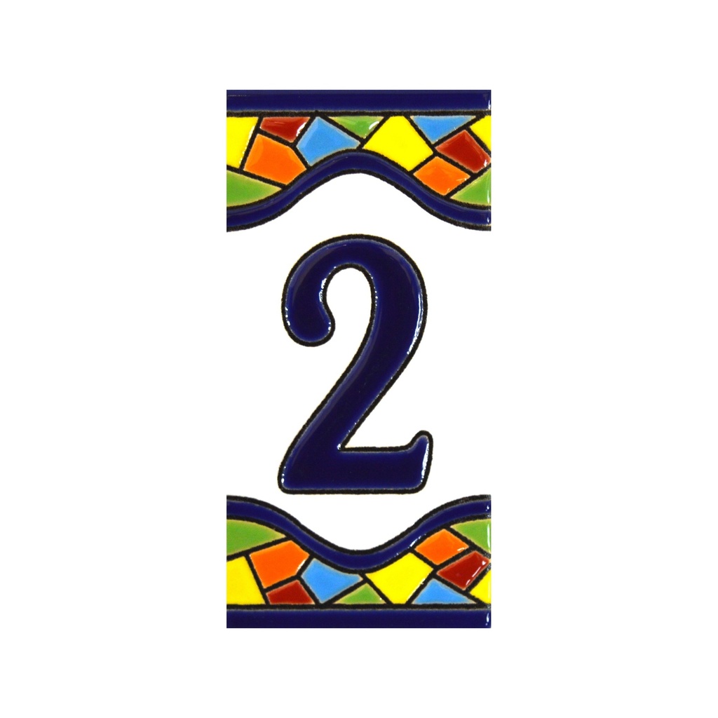 [A17307.2] Numero 2 in Piastrella – Collezione Mosaico (Medio)