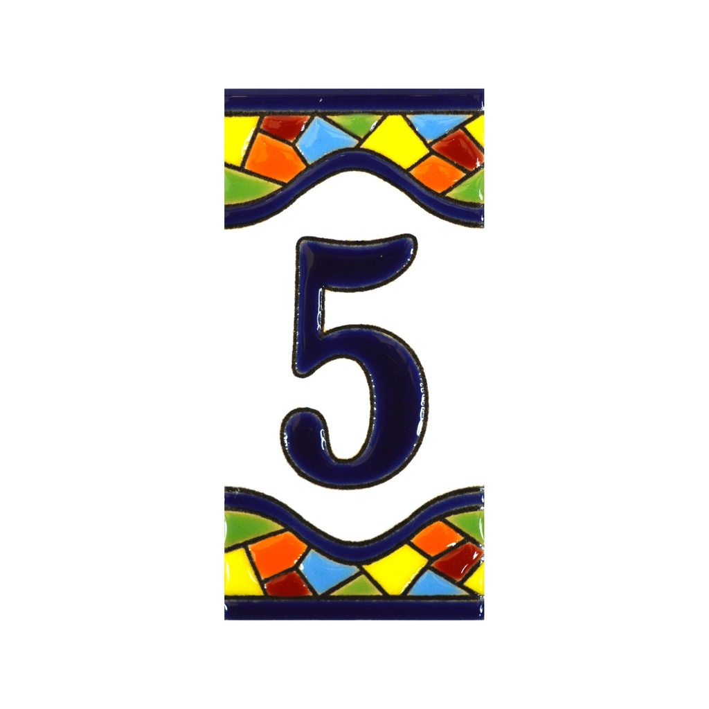 Chiffre 5 en Carreau – Collection Mosaïque (Moyen)