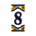 Número 8 en Azulejo – Colección Mosaico Mediano