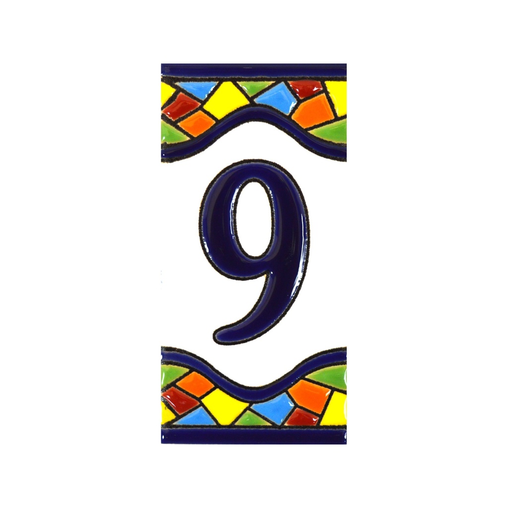 [A17307.9] Number 9 Tile – Mosaic Collection (Medium)