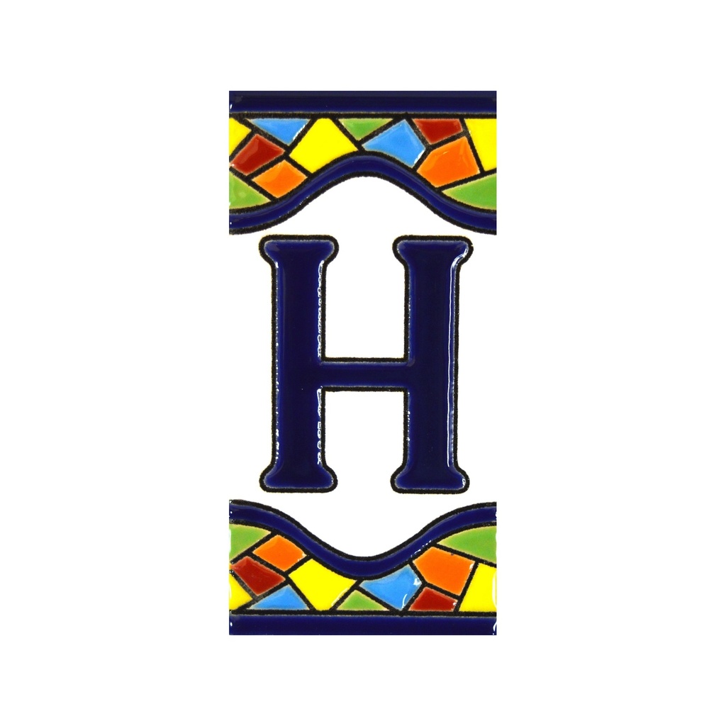 [A17307.H] Letter H Tile – Mosaic Collection (Medium)