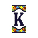 Letra K en Azulejo – Colección Mosaico Mediano
