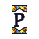 Letra P en Azulejo – Colección Mosaico Mediano
