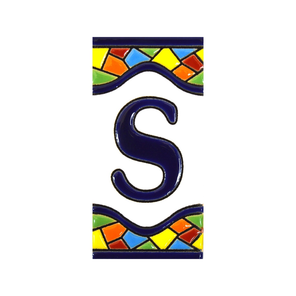 Letra S en Azulejo – Colección Mosaico Mediano