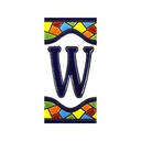 Letra W en Azulejo – Colección Mosaico Mediano