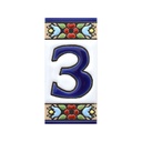 Chiffre 3 en Carreau – Collection Fleurs (Mini)