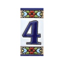 Number 4 Tile – Flowers Collection (Mini)
