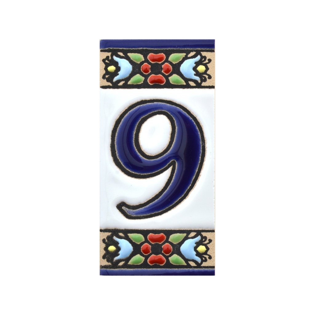Chiffre 6 en Carreau – Collection Fleurs (Mini)
