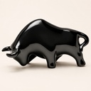 Ceramic Bull Sculpture – Metallic – Small