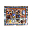 MURAL BODEGA / ELABORACIÓN VINO / VINIFICACIÓN CON CENEFA de cerámica pintado a mano. 75 cm x 60 cm. 