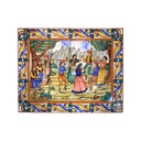 MURAL SARDANA CON CORNICE di ceramica dipinto a mano.  75 cm x 60 cm.