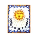 MURAL RELOJ DE SOL de cerámica pintado a mano. 60 cm x 75 cm. 