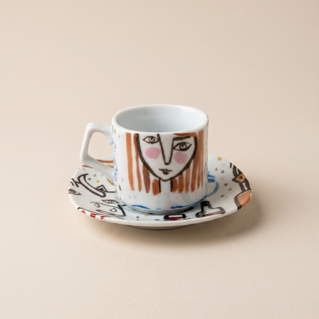 TAZA Y PLATO MERLIN CUBISME IMAGINE