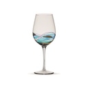 Coppa di vino BORGOGNA, stile di GAUDÍ. Coppa unica di produzione artigianale realizzata con la tecnica del vetro soffiato e dipinta a mano. Collezione AQUA. 11 cm x 11 cm x 27 cm (80 cl.)