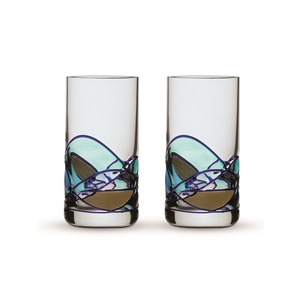 [45871] ART ESCUDELLERS Shot Glasses set, inspired by GAUDÍ style. Handmade and Handpainted for parties made by artists - Collection AQUA