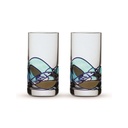 ART ESCUDELLERS Vasos de Chupito, estilo GAUDÍ. Originales Artesanales y Pintadas a Mano por Artistas europeos de cristal, regalo perfecto - Colección Aqua