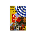 Cartel Póster publicitario de chapa metálica con diseño retro vintage de Catalunya / España. Tin sign. 50 cm x 33,50 cm (LAS RAMBLAS DE BARCELONA)