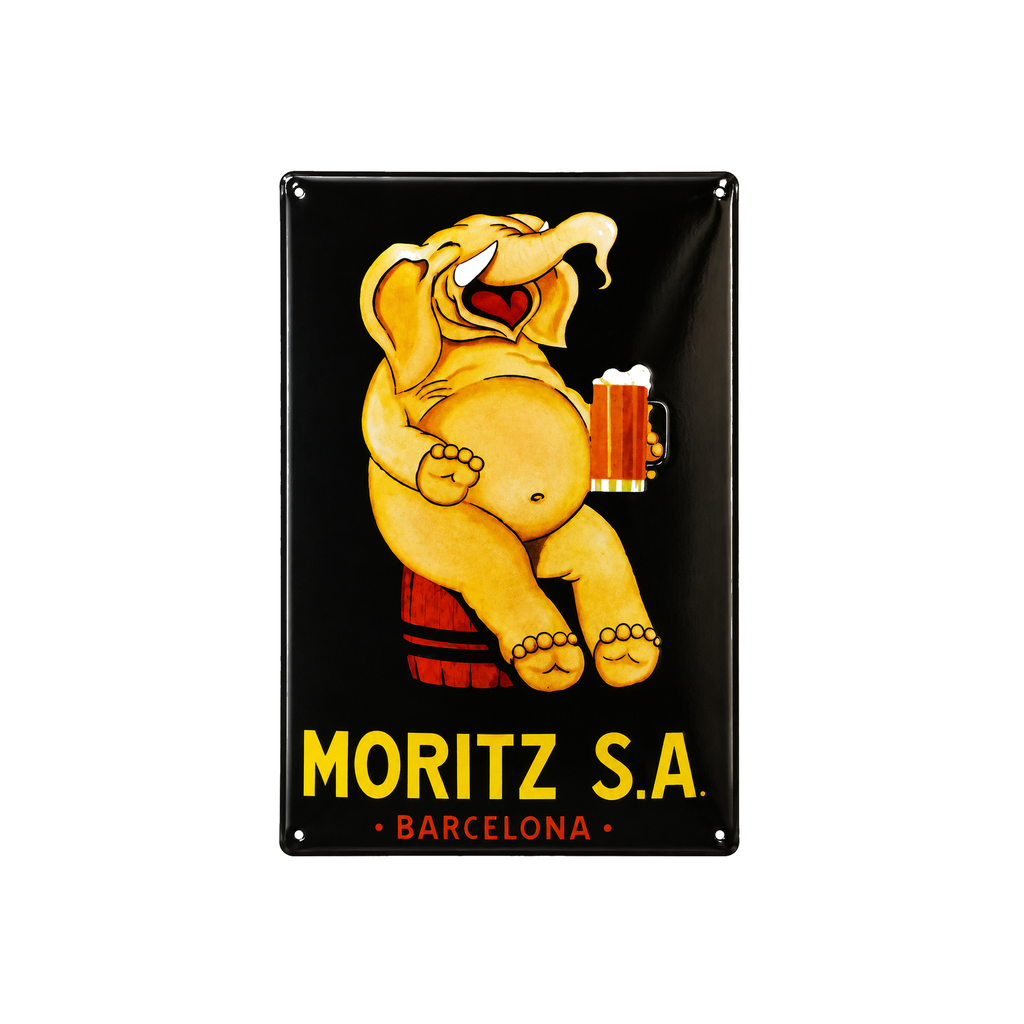 [52030] Affiche Poster publicitaire de plaque métallique avec dessin retro vintage de la Catalogne / l'Espagne. Tin sign. 50 cm x 33,50 cm  (ELEFANTE MORITZ)