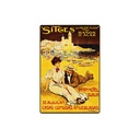 Cartell pòster publicitari de xapa metàl·lica amb disseny retro vintage de Catalunya / Espanya. Tin sign. 30 cm x 20 cm (Sitges, Banys de Mar)