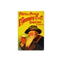 Cartel Póster publicitario de chapa metálica con diseño retro vintage de Catalunya / España. Tin sign. 30 cm x 20 cm (CERVEZA CAMMANY)
