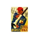 Cartell pòster publicitari de xapa metàl·lica amb disseny retro vintage de Catalunya / Espanya. Tin sign. 30 cm x 20 cm (Cobla Barcelona)