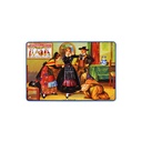Cartell pòster publicitari de xapa metàl·lica amb disseny retro vintage de Catalunya / Espanya. Tin sign. 30 cm x 20 cm (Xocolates Matias La Novia)