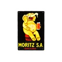 Affiche Poster publicitaire de plaque métallique avec dessin retro vintage de la Catalogne / l'Espagne. Tin sign. 30 cm x 20 cm (ELEFANTE MORITZ)