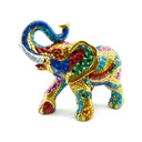 Figura decorativa ELEFANT de MOSAIC DAURAT, de resina pintada a mà amb la tècnica modernista del TRENCADÍS, a l'estil de Gaudí. 27 x 49 x 41 cm.