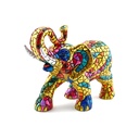 Figura decorativa ELEFANT de MOSAIC DAURAT, de resina pintada a mà amb la tècnica modernista del TRENCADÍS, a l'estil de Gaudí. 9 x 18 x 14 cm.