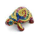Decorative figure TURTLE in GOLD MOSAIC of resin hand painted with the modernist technique TRENCADIS, in the Gaudí style. 10,24" x 6,69" x 5,12"
